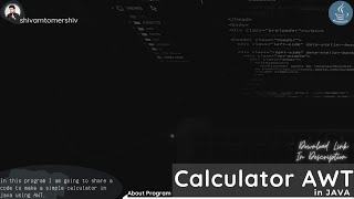 Calculator AWT in JAVA | AWT JAVA| Simple Calculator