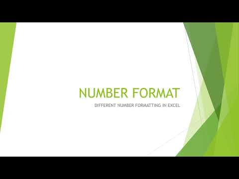 Available number formats in MICROSOFT Excel