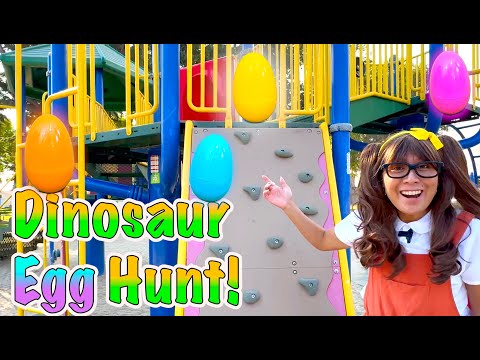 Soso Goes On a Giant Dinosaur Egg Hunt at The Park | Surprise Dino Toys Revealed!