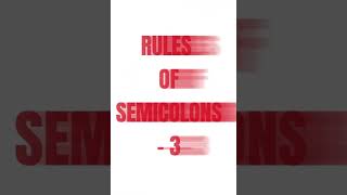 Rules of Semicolon - 3 ||Punctuations|| #shorts