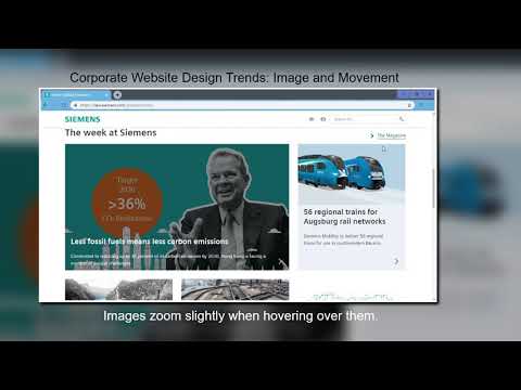 Corporate Website Design Trends Example: Image and Movement