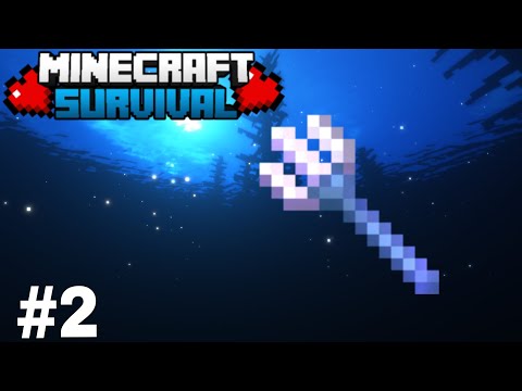 How I get A trident 🔱 At my 2 day survival series 2nd episode #minecraft #minecraftsurvival