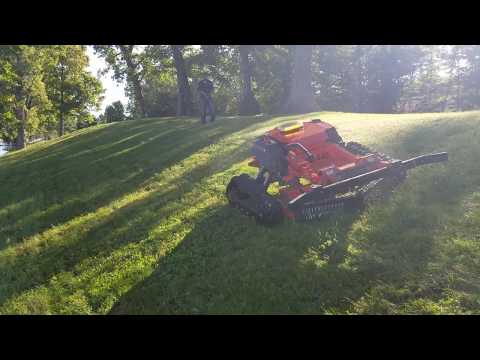 RC Mowers TK-44E Tracked Slope Mower on Park Slopes