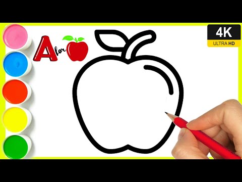 A for Apple Drawing | how to draw an Apple Drawing | easy step by step Apple drawing /sev ka drawing