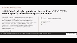 SARS-CoV-2 spike glycoprotein vaccine candidate NVX-CoV2373 immunogenicity in baboons... | RTCL.TV