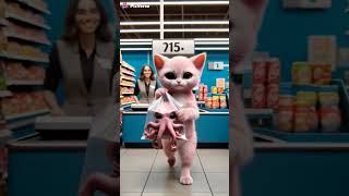 Pink Cat Buys an Octopus for a Little Girl 🐙💖 #cat #shorts