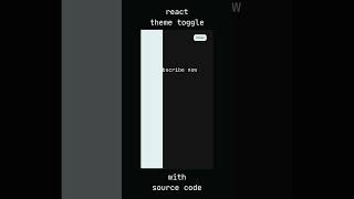 Animated Theme Toggle in React ⚡ | Framer Motion + Width Magic! #shorts #reactjs #framermotion