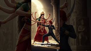 🤯 Divine MMA: Devi Durga Trains Black Widow🔥 #YouTubeShorts #DeviDurga #BlackWidow #Avengers #marvel