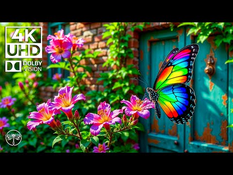 Butterfly Dreams 4K 🦋🍃  Soft Piano & The Dance of Rainbow Wings in the Golden Light