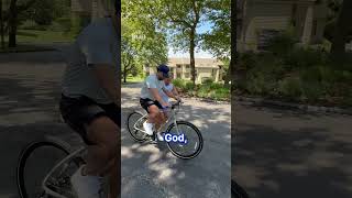Dad teaches daughter’s boyfriend how to ride a bike