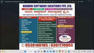 Talend ETL Tool | Beginners & Advanced | Real Time Online & Offline Training| Venkat| +91-9538160185