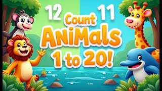 🎉 "Animal Counting Song 1 to 20 | Fun Kids Song with Jungle & Ocean Animals!" 🐒🦁🐧