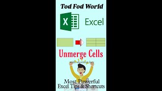 How to Unmerge Cells in excel || Excel Tips & Tricks || @todfodeducation