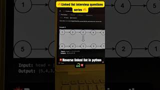 reverse linked list in python #python #interviewquestions #linkedlists #dsa #series #viralshort #ai