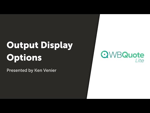 WBQuote Lite: Output Walkthrough