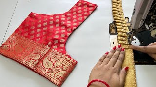 Blouse Designs | Frill Blouse Neck Designs | Cutting And Stitching Back Neck Blouse Design | Blouse