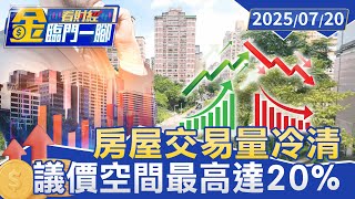 房市交易量創7年新低！ 南台灣賣壓大 議價空間最高達20%【#金臨門一腳 看財經】20250720 #金臨天下 #房價 #房市 #建商 #房產
