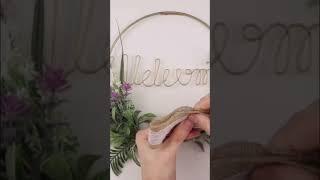DIY Floral Welcome Wreath for Spring 🌸 #dollartreediys #dollartreecrafts #springdiy #springwreath