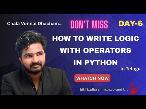 Python Operators Explained in Telugu| Assignment, Comparison, Logical, Bitwise, Identity, Membership