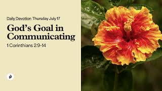 God’s Goal in Communicating – Daily Devotional