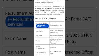 AFCAT 2/2025 Notification: Apply for Flying, Ground Duty (Technical/Non-Technical) Posts#india