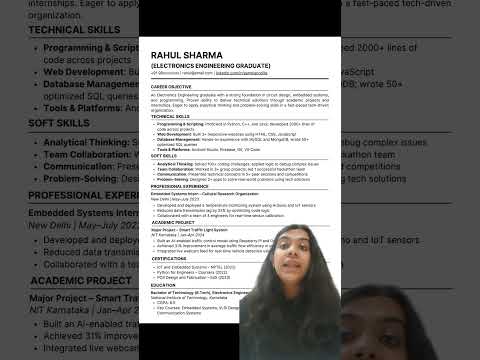 Resume template for freshers | Access the editable template!