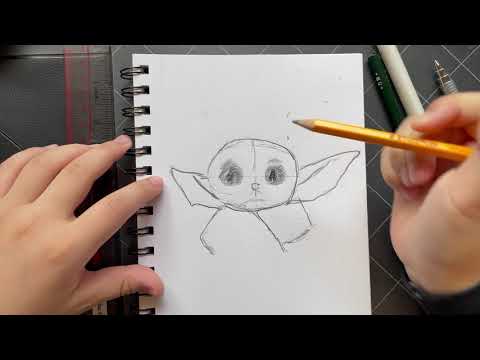 how to draw Baby yoda from The Mandalorian!
