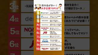 【飲めない人要注意】飲み会が多い大手企業ランキング！ #shorts #就活 #27卒 #お金 #大学生 #面接 #インターン #転職 #年収 #採用 #新卒 #トレンド