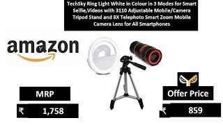TechSky Ring Light White in Colour in 3 Modes for Smart Selfie,Videos
