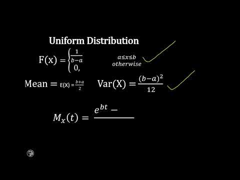 Uniform Distribution Mean, Variance and Moment Generating Function Proofs