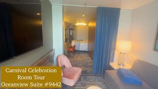 Carnival Celebration Oceanview Suite Tour | Room 9442