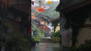 Rain in China Village Mountains #shorts #rain #rainyday