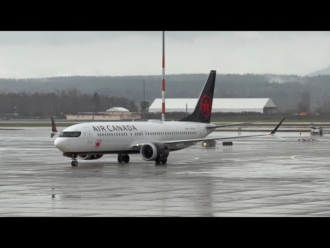 (Escaping the rain storm) Air Canada AC222 Vancouver (YVR) - Calgary (YYC) 3/11/2025 B737 MAX 8