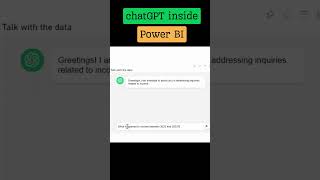 chatGPT inside Power BI #powerbi  #chatgpt  #ai