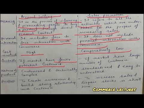 Difference between personal selling and sales promotion || class 11 entrepreneurship notes