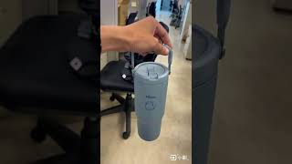日本Hirone 手提吸管霧感保溫杯950ml 2入組/保溫保冰兼具/自帶把手可外出隨行/三立嚴選