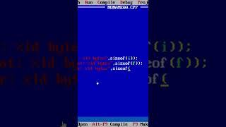 Find size of data types using sizeof() operator #shorts #short #dailyshorts