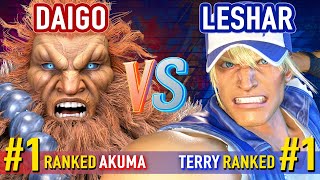 SF6 ▰ DAIGO (#1 Ranked Akuma) vs LESHAR (#1 Ranked Terry) ft. SYUJI (Guile) ▰ High Level Gameplay