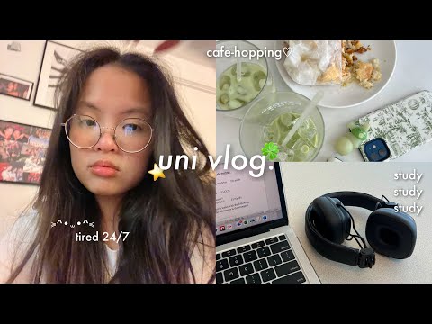 busy STUDY VLOG 🧸 productive & realistic, study sessions, cafe-hopping, balancing premed life 🩺