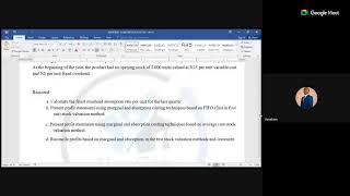 PM-  ABSORPTION COSTING