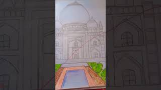 Taj mahal easy drawing  #Tajmahal #short #Artlover