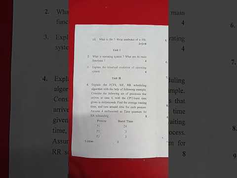 B.Sc 4th semester computer science operating systems paper