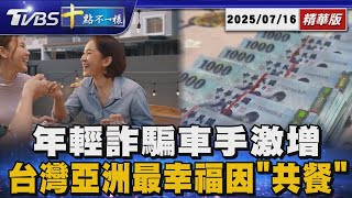 【十點不一樣】要聞焦點話題PODCAST｜20250716 年輕詐騙車手激增　   台灣亞洲最幸福因"共餐" | 十點不一樣 20250716 @TVBSNEWS02