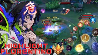 【傳說對決】最坦魔紋樹甲無大招狀態下1抗4，敵方抱怨為什麼強的洛倫總是在對面🔥🗡️🌸｜Highlight florentino｜Ss1全服弗洛倫精華ep6【金木樨】