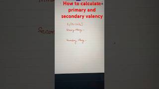 #solution #besttrick #How to calculate Primary and secondary valency #coordinationcompounds