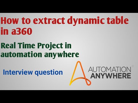 Extract Dynamic Tables & Create Worksheets in #automationanywhere| Real Time Project #a360