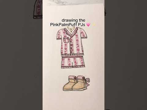 drawing a comfy PPP outfit✨ @pinkpalmpuff #pinkpalmpajamas #drawing #art #trending #viral #fyp