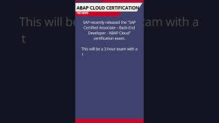 ABAP Cloud Certification launched  #sapbtp #abap #sap