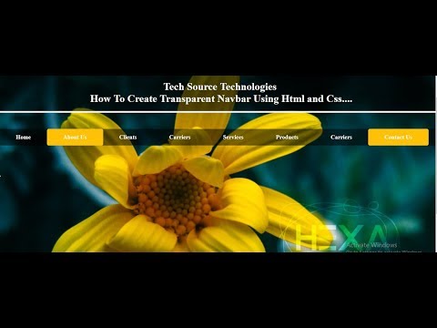 Transparent Navbar Using Html and Css | Navbar With Transparent Background using Html Css