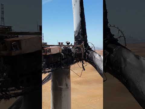 This wind turbine caught fire!!! #drone #fire #cinematic